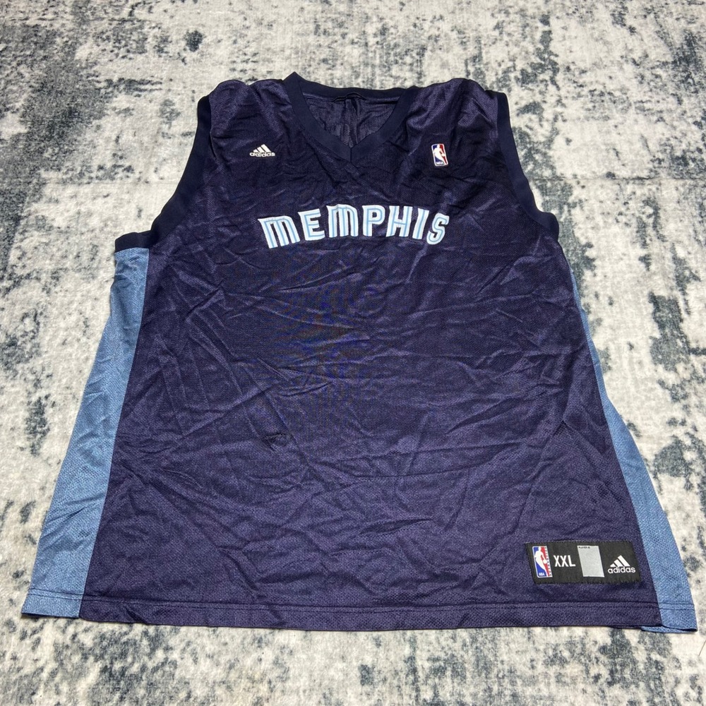 Adidas‎ Memphis Grizzlies NBA Basketball Jersey Mens XXL Navy Blue Ivory Mesh